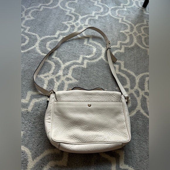 Kate Spade Lola Ave Lia Pebbled Leather Crossbody Messenger Purse Chalk White - Picture 6 of 15